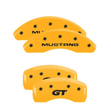 Load image into Gallery viewer, MGP Front set 2 Caliper Covers Engraved Front Oval logo/Ford Yellow finish black ch