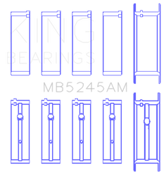 King 91-04 Nissan 146CI/2.4L KA24DE L4/89-97 146CI/2.4L KA24E L4  Main Bearing Set - Size +0.25mm