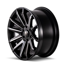 Load image into Gallery viewer, Mayhem 8109 Crossfire 20x9.5 / 6x139.7 BP / 25mm Offset / 106mm Hub Black w/ Milled Spokes Wheel