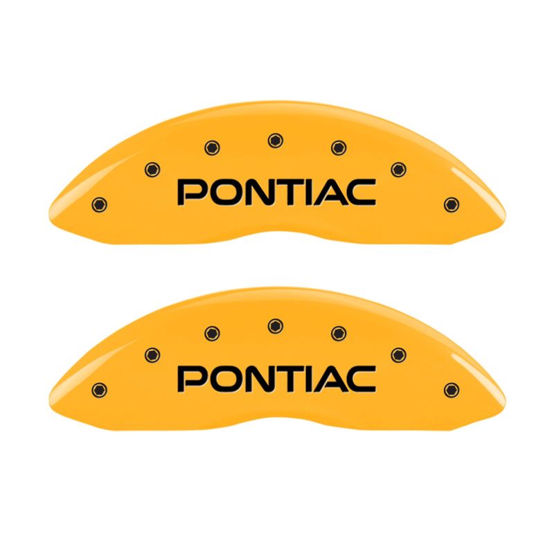 MGP 4 Caliper Covers Engraved Front & Rear Pontiac Yellow Finish Black Char 2005 Pontiac GTO