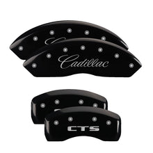 Load image into Gallery viewer, MGP 4 Caliper Covers Engraved Front &amp; Rear MGP Black Finish Silver Char 2012 GMC Savana 2500