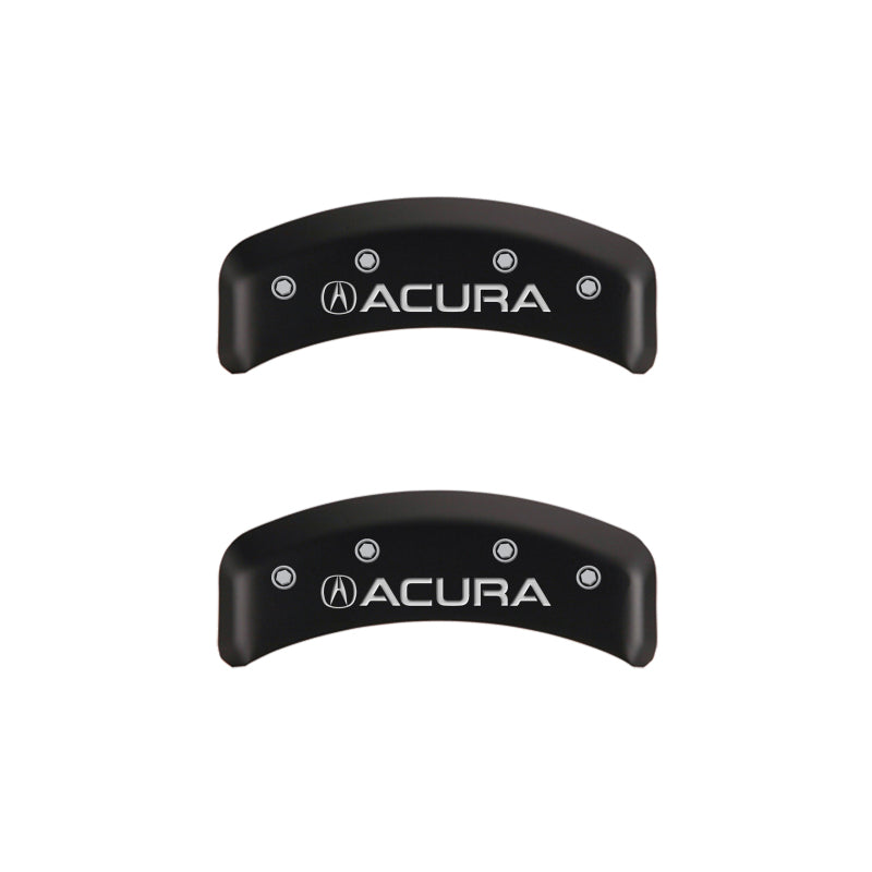 MGP 4 Caliper Covers Engraved Front & Rear Acura Red finish silver ch