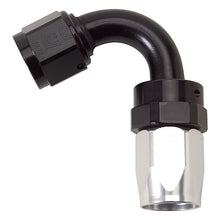 Load image into Gallery viewer, Russell Performance -10 AN Black/Silver 120 Degree Tight Radius Full Flow Swivel Hose End