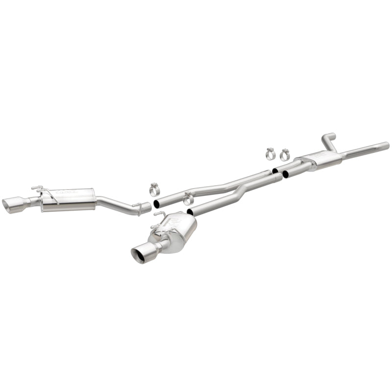 MagnaFlow Cat-Back Stainless Dual Split Rear Exit 4in Polished Tips 11-15 Chevy Camaro 3.6L V6