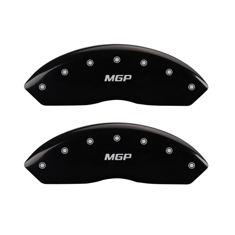 MGP 4 Caliper Covers Engraved Front & Rear MGP Black Finish Silver Char 2017 Ford Fusion