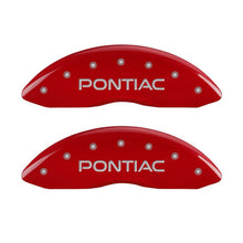 Load image into Gallery viewer, MGP 4 Caliper Covers Engraved Front &amp; Rear Pontiac Red Finish Silver Char 2008 Pontiac G8