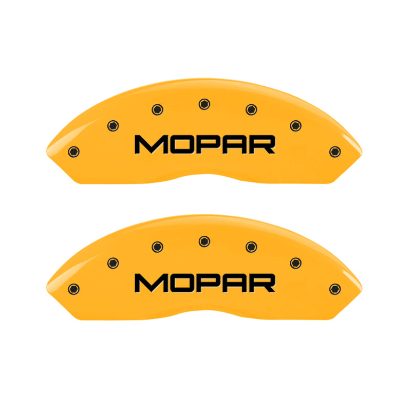 MGP 4 Caliper Covers Engraved Front & Rear Mopar Yellow Finish Black Char 2010 Dodge Nitro