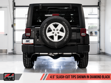 Load image into Gallery viewer, AWE Tuning 07-18 Jeep Wrangler JK/JKU 3.6L Tread Edition Axle-Back Dual Exhaust - Diamond Black Tips