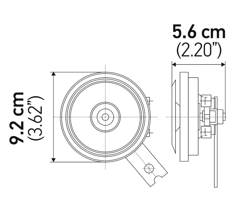 Hella Horn Kit Bx Blk Disc 92Mm 12V Univ