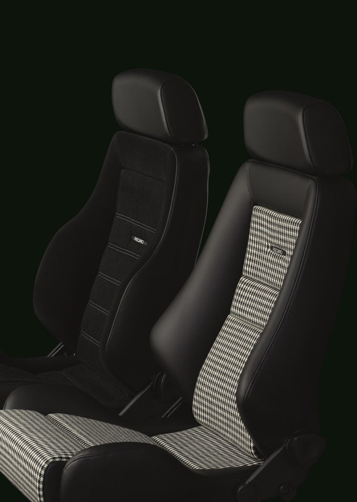 Recaro Classic LX Seat - Black Leather/Classic Checkered Fabric