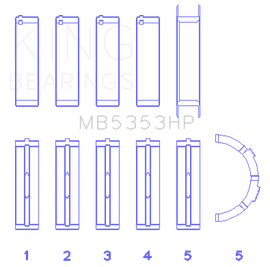 King Engine Bearings Ford 281 4.6L SOHC 16V Performance Main Bearing Set - Size STD
