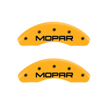 Load image into Gallery viewer, MGP 4 Caliper Covers Engraved Front &amp; Rear Mopar Yellow Finish Black Char 2001 Chrysler PT Cruiser