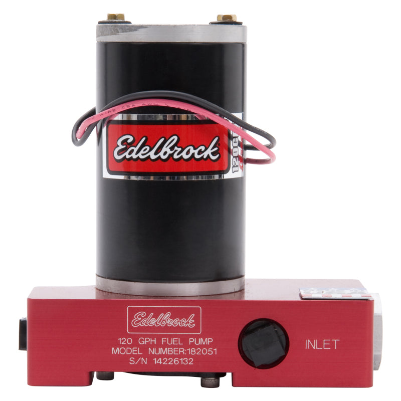 Edelbrock Fuel Pump Electric Quiet-Flo Carbureted 120GPH 3/8In In 3/8In Out 120 GPH Red