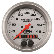 Load image into Gallery viewer, Autometer Marine Silver Ultra-Lite 3-3/8in 50MPH GPS Speedometer Gauge