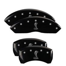 Load image into Gallery viewer, MGP 4 Caliper Covers Engraved Front &amp; Rear Tiffany Snake Black finish silver ch